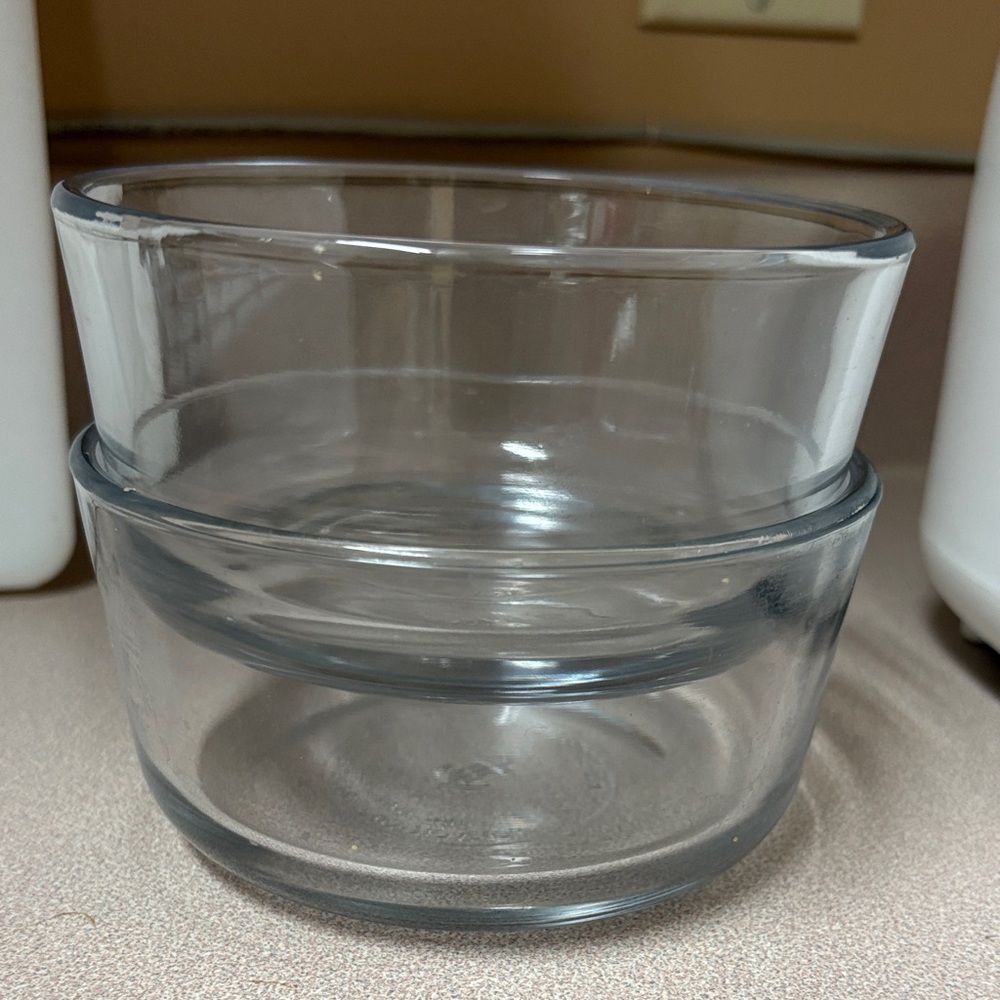 MUST GO! Clear Glass Prep Bowls - Set of 2